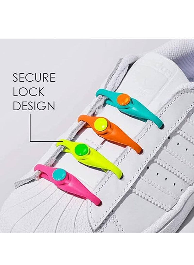 بينكو 12أزواج لا توجد أحذية ربطة عنق لا توجد أربطة أحذية مطاطية مع وصلة قفل أربطة أحذية، ملحقات العناية لا توجد أربطة أحذية - Image 4