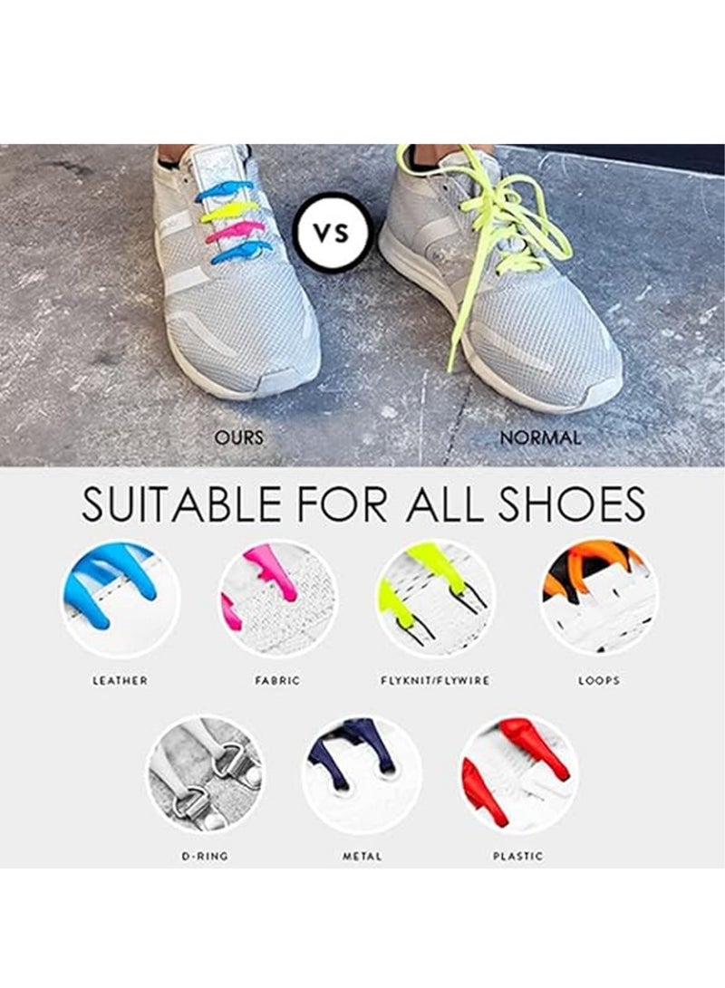 بينكو 12أزواج لا توجد أحذية ربطة عنق لا توجد أربطة أحذية مطاطية مع وصلة قفل أربطة أحذية، ملحقات العناية لا توجد أربطة أحذية - Image 5