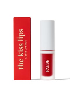 Paese Kiss Lips Liquid Lipstick with Soft, Matte Finish, Light Formula, 06 Classic Red  - Image 1