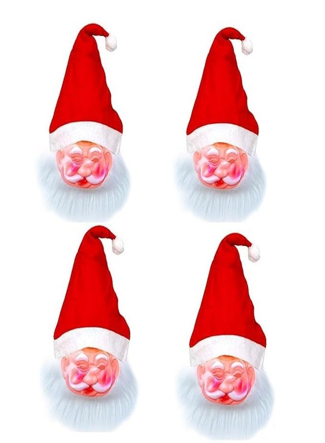 قناع وجه سانتا كلوز من KittuGifts مع قبعة ملحقة للاحتفال بعيد الميلاد، قناع وجه سانتا كلوز مضحك للحفلات مع قبعة (4) - Image 1