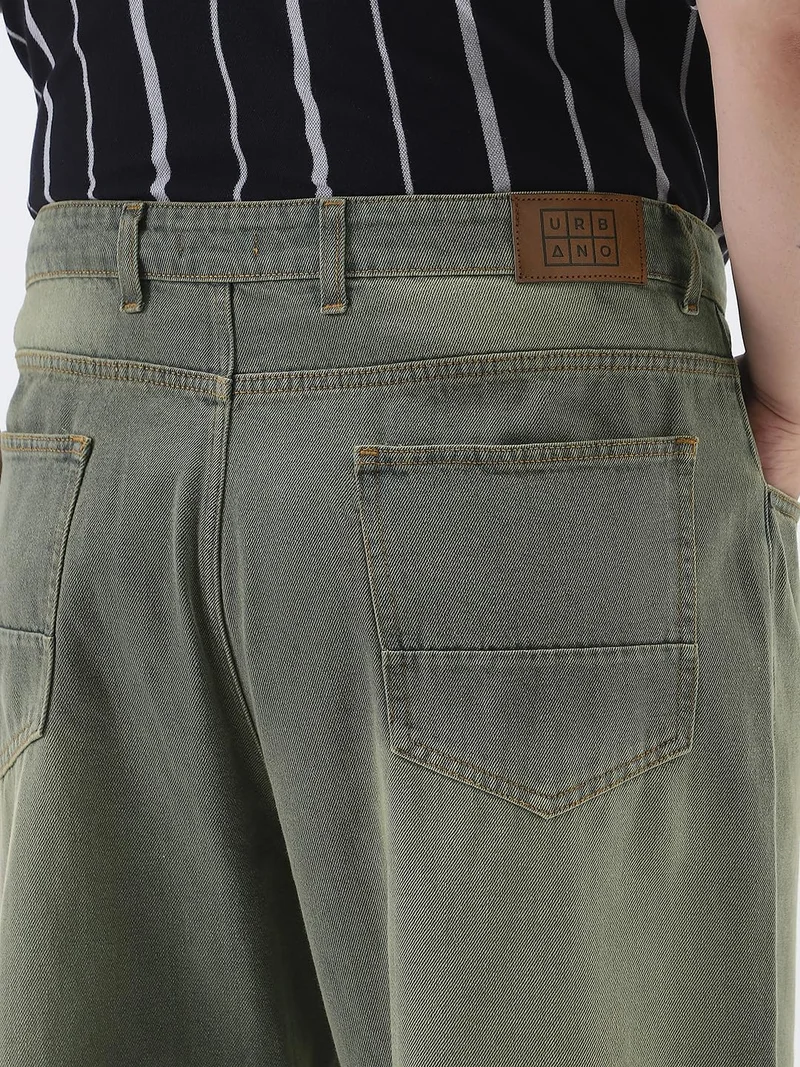 Urbano Fashion  Urbano Plus Men's Grey Loose Baggy Fit Heavy Washed Jeans Non-Stretchable  | Best Price UAE