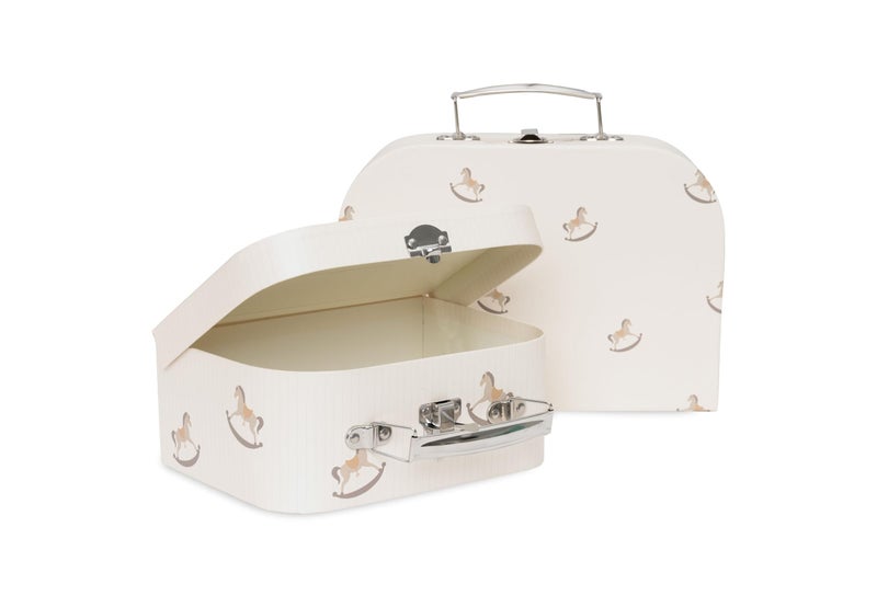 Jollein Play Case Set - Nostalgic Ride - Pack of 2-1 Larger Suitcase, 1 Smaller Suitcase - Rocking Horses - Image 2