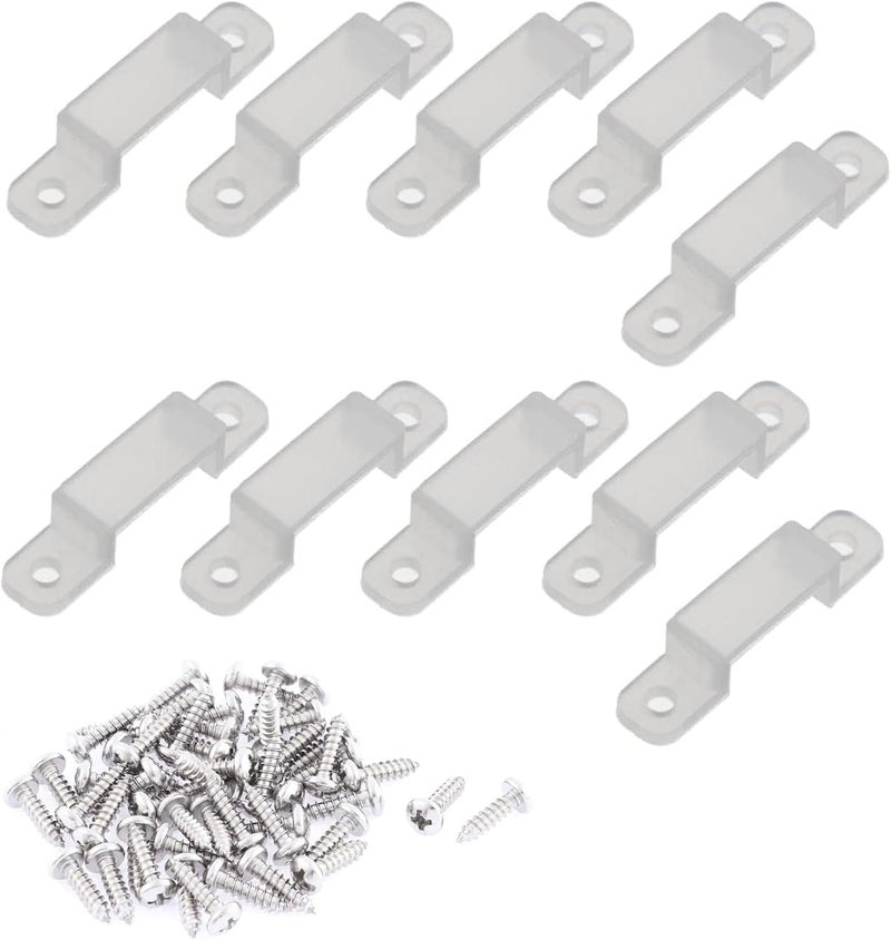Royal Apex LED Strip Light Mounting Brackets LED Strip Holders with Screws for Secure Installation & Neat Cable Management (10) - Image 1