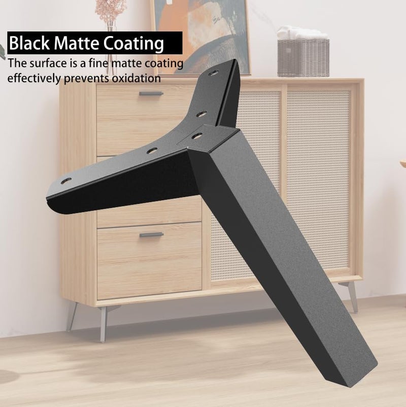 Luffioner Metal Table Legs Bench Legs Heavy Duty Square Tube Desk Legs Furniture Legs for Coffee/Dining/Side Table (Triangle, 6 “) - Image 5