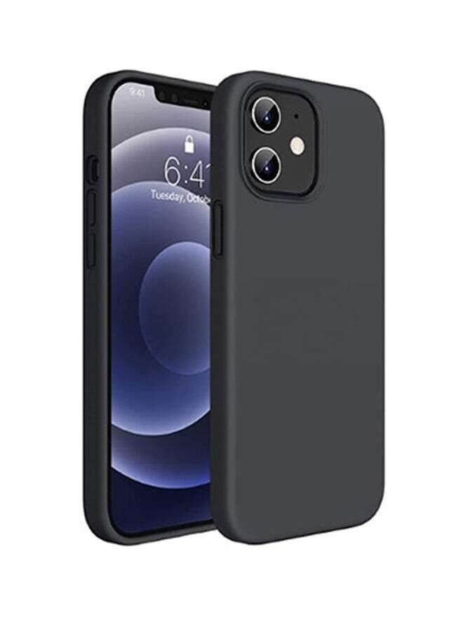 غطاء من السيليكون المطاطي السائل لحماية الجسم بالكامل من السقوط المقاوم للصدمات لهاتف iPhone 12 Pro Max باللون الأسود - Image 1