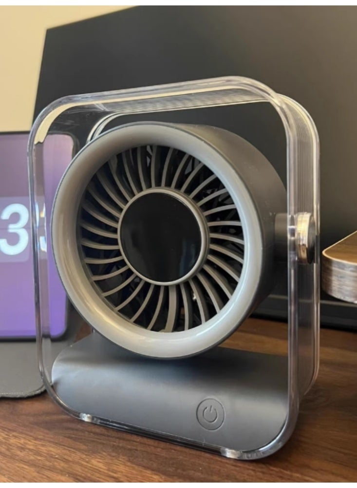 Desktop Small Fan, USB Silent, High Wind Power Charging Model, Ultra Long Battery Life, Mini Fan, Deep Space Gray - Image 1