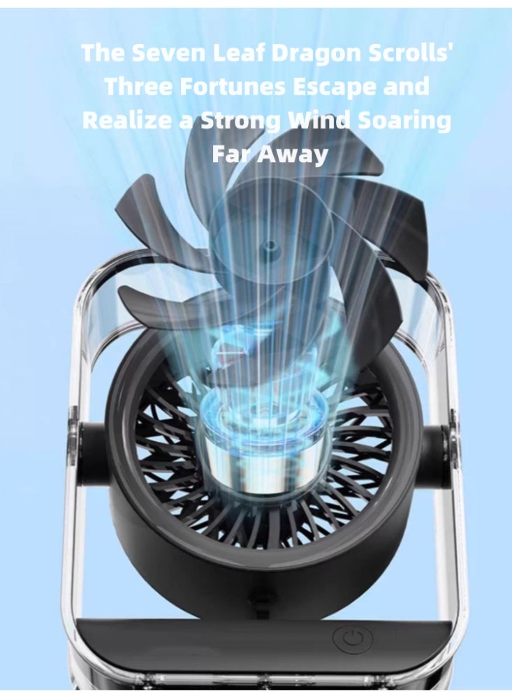 Desktop Small Fan, USB Silent, High Wind Power Charging Model, Ultra Long Battery Life, Mini Fan, Deep Space Gray - Image 4
