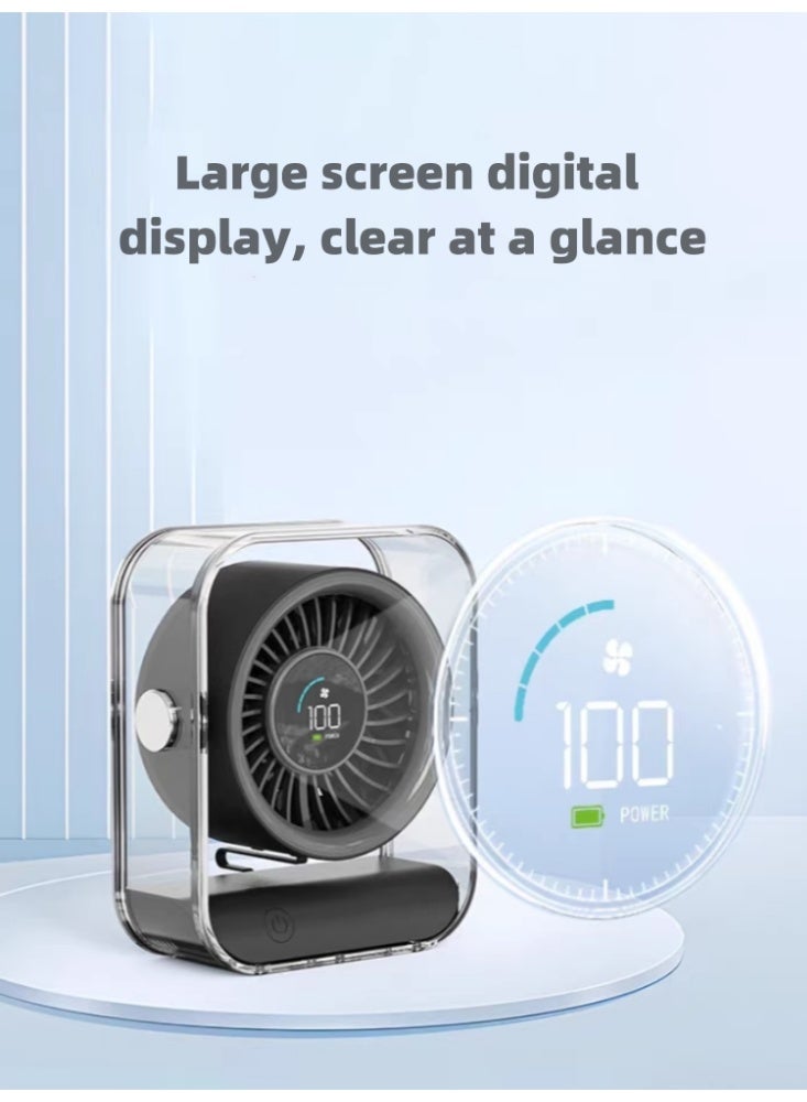 Desktop Small Fan, USB Silent, High Wind Power Charging Model, Ultra Long Battery Life, Mini Fan, Deep Space Gray - Image 5