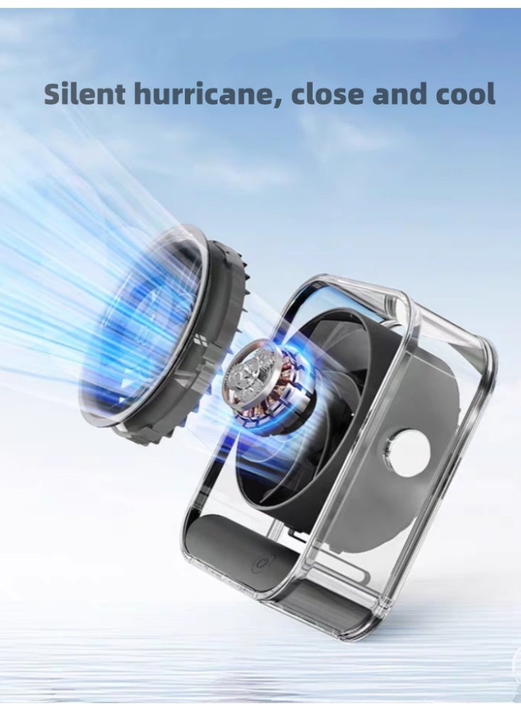 Desktop Small Fan, USB Silent, High Wind Power Charging Model, Ultra Long Battery Life, Mini Fan, Deep Space Gray - Image 2