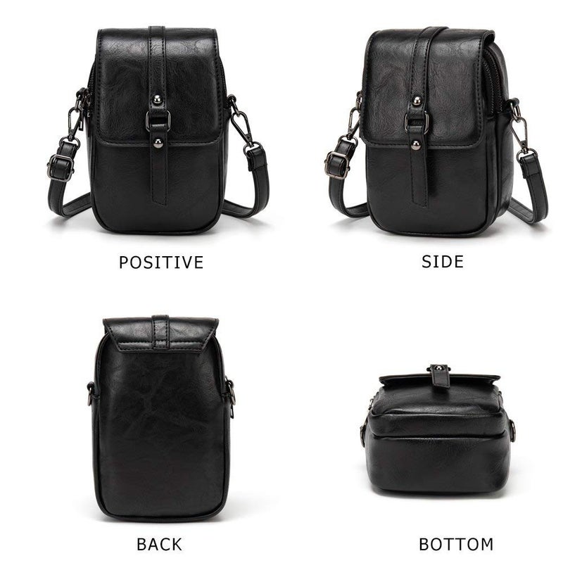 My Friday myfriday Vintage Crossbody Phone Bag for Women, Small Leather Shoulder Purse and Handbag with Tassel&Rivet Decoration - Image 5