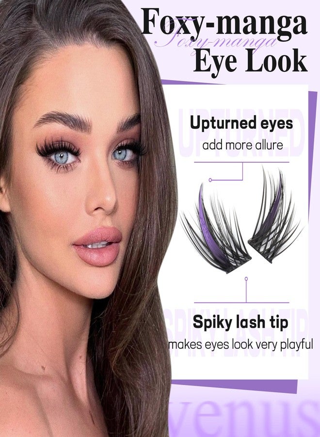 Goddvenus Manga Lash Cluster Kit Wispy Lashes Clusters Fluffy Eyelash Clusters Upturned Foxy Cluster Eyelash Extensions Kit D Curl Fairy Eyelash Extension Kit 10-16mm Individual Lashes Kit - Image 4