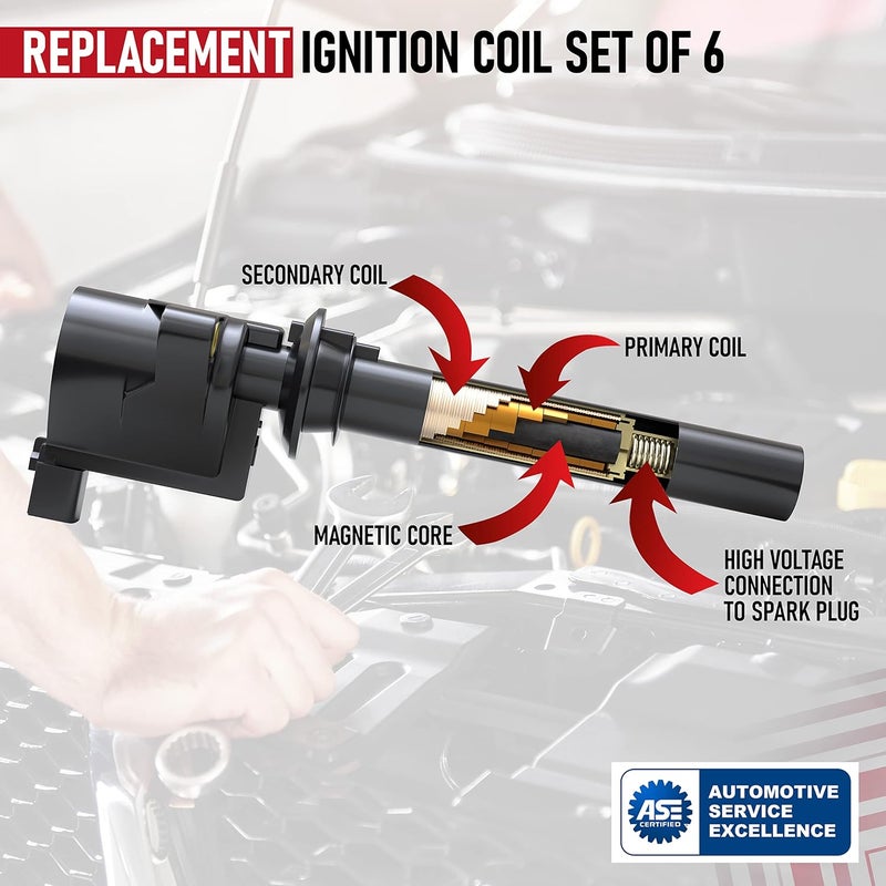 AA Ignition Ignition Coil Pack Set of 6 for Ford, Mazda, Mercury 3.0L V6 Models - Image 4