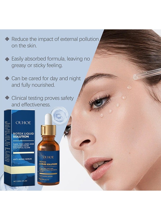 أوهو محلول البوتوكس السائل ، مصل محلول البوتوكس السائل المضاد للشيخوخة ، يحتوي على الألوة ، مصل الوجه بمحلول الأسهم ، فيتامين C و E ، مصل الوجه المرطب والمضاد للتجاعيد - Image 2