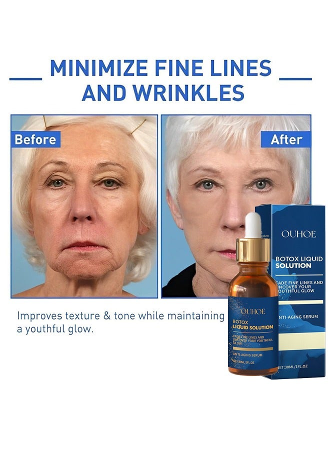 أوهو محلول البوتوكس السائل ، مصل محلول البوتوكس السائل المضاد للشيخوخة ، يحتوي على الألوة ، مصل الوجه بمحلول الأسهم ، فيتامين C و E ، مصل الوجه المرطب والمضاد للتجاعيد - Image 5