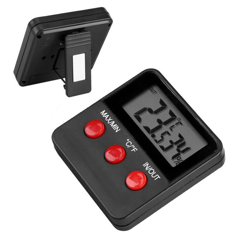 Digital Thermometer: LCD Hygrometer - High Precision Temp Humidity Monitor with Magnet Holder & Resistance Probe for Egg Incubator, Pet Keeping, Indoor Outdoor Use - Image 5