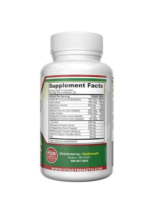 VitaStrength - Thyroid Support Complete Formula To Help Weight Loss & Improve Energy With Bladderwrack Kelp B12 & More Thyroid Energy: Boost T4 To T3 Supplement - Image 1