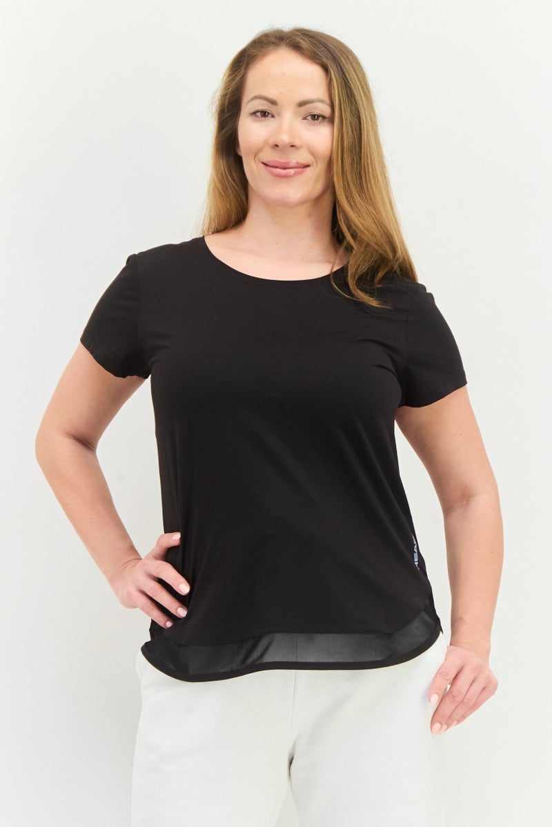 HEAD Women Slim Fit Short Sleeve Outdoor T-Shirt, Black - Image 1