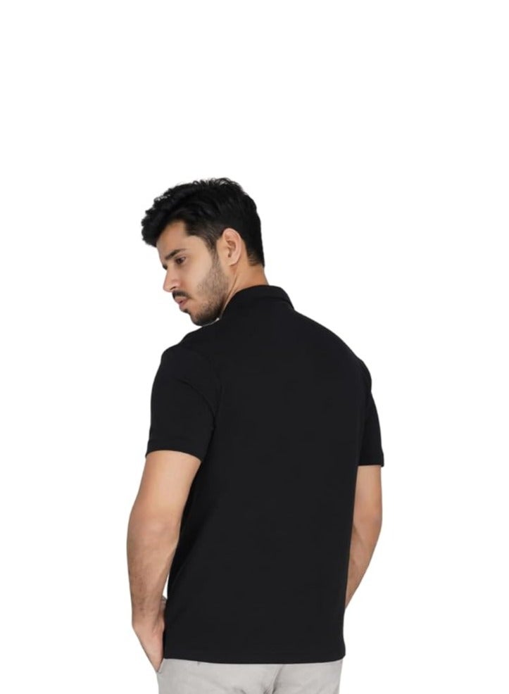 Lux Nitro Men's Solid Regular Fit T-Shirt | Black | Color Shade May Vary - Image 3