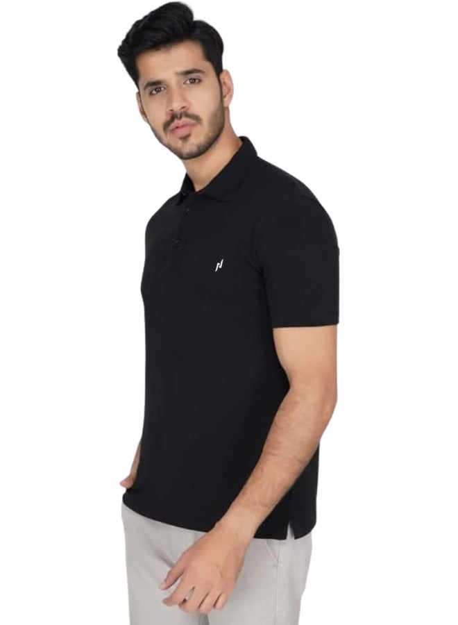 Lux Nitro Men's Solid Regular Fit T-Shirt | Black | Color Shade May Vary - Image 2