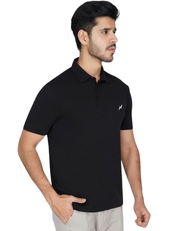 Lux Nitro Men's Solid Regular Fit T-Shirt | Black | Color Shade May Vary - Image 1