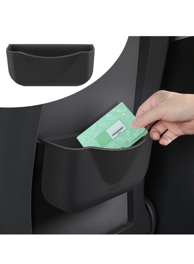SYOSI Seat Back Organizer for Tesla Model Y Model 3, Silicone Storage Pocket Backseat Hanging Bag Phone Drink Tray Holder for Model Y Model 3 Interior Accessories (Black) - Image 1