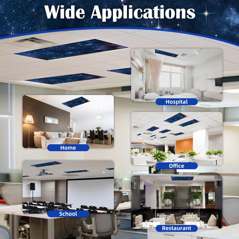 ANGSYLTH 2 Pcs Fluorescent Light Covers - 4 x 2 Feet Covers for Ceiling Lights, Magnetic Light Filters for Classroom, Office, Hospitals, Home - Image 5