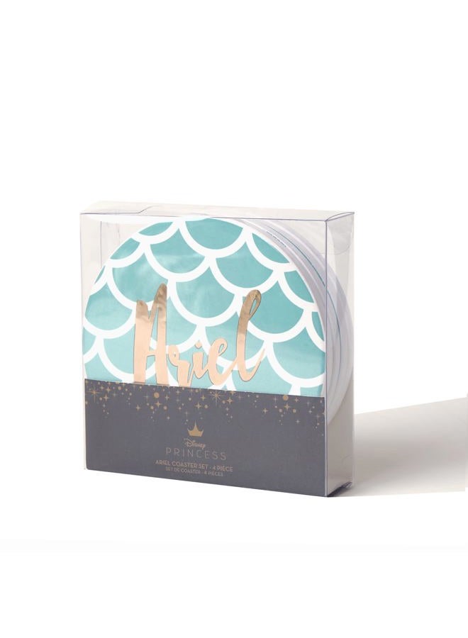 Seven20 Little Mermaid Princess Ariel Themed Coaster Set - 4 Piece Ceramic, Heavy Coasters - Ideal For Little Mermaid Disney Fans - 4 Unique Designs - A Beautiful Gift That Protects Tables From Drink Marks - Image 2