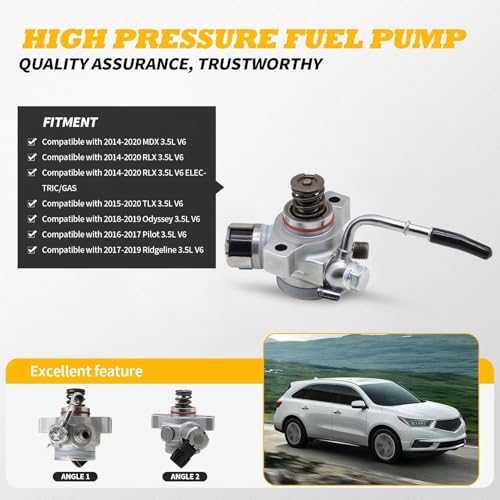 Jecoupoon 16790-5J6-A01 High Pressure Fuel Pump Compatible with 2014-2020 MDX 2014-2020 RLX 2015-2020 TLX 2018-2019 Odyssey 2016-2017 Pilot 2017-2019 Ridgeline 3.5L V6 16790R9PA01 06161-5J6-305 - Image 3