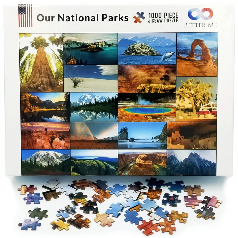 Better Me Our National Parks 1000-Piece Puzzle - USA National Parks Jigsaw Puzzle, Featuring Acadia, Yellowstone, Zion, Arches, Crater Lake, Mount Rainier, and More, National Park Gift (1000 Pieces) - Image 5
