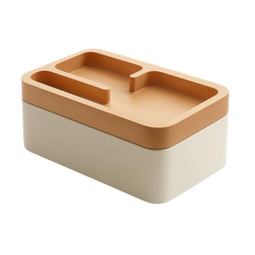 mordeco Revov Tray Box, EDC Valet Tray Box with Authentic Wood Magnetic Rotating Lid, Office Table, EDC Gear Organizer, Home Office, Desk Accessories (White) - Image 3