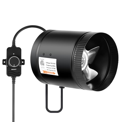 iPower 6 Inch Inline Booster Duct Fan with Speed Controller, 275 CFM Exhaust Fan HVAC, Duct Blower for Bathroom, Kitchen, Basement, Attic and Grow Tent - Image 1