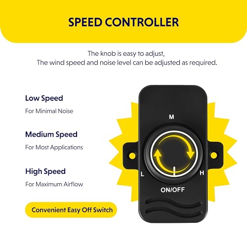 iPower 6 Inch Inline Booster Duct Fan with Speed Controller, 275 CFM Exhaust Fan HVAC, Duct Blower for Bathroom, Kitchen, Basement, Attic and Grow Tent - Image 5