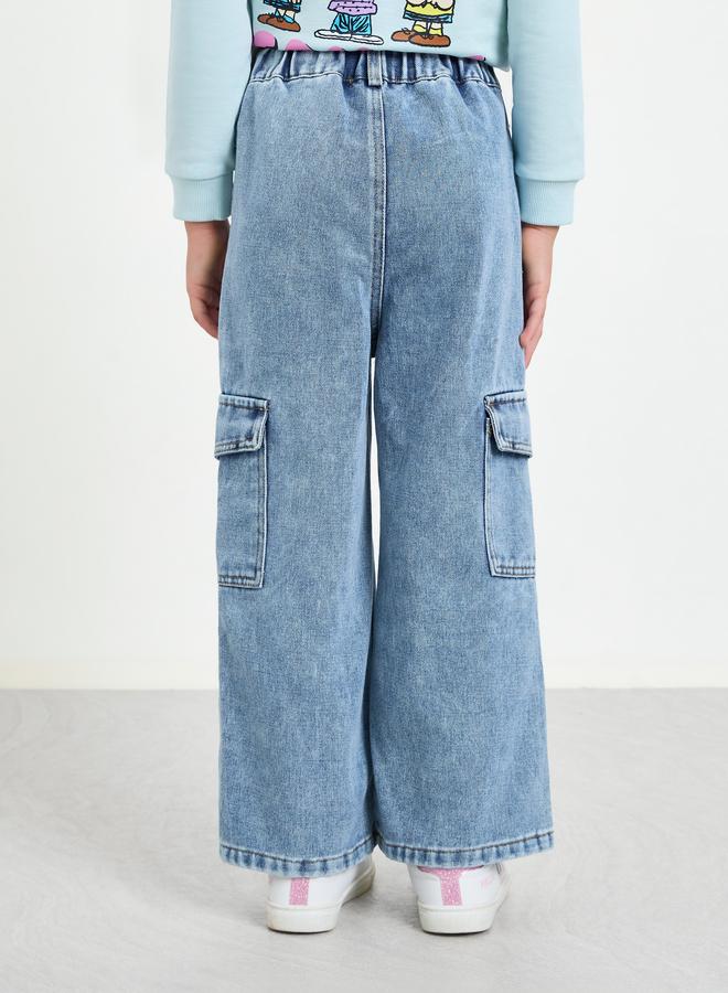 ستايلي بنطال جينز كارجو واسع - Image 4