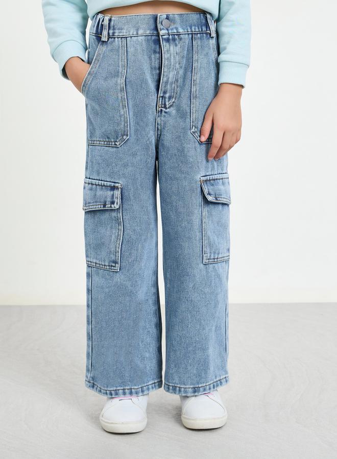 ستايلي بنطال جينز كارجو واسع - Image 2