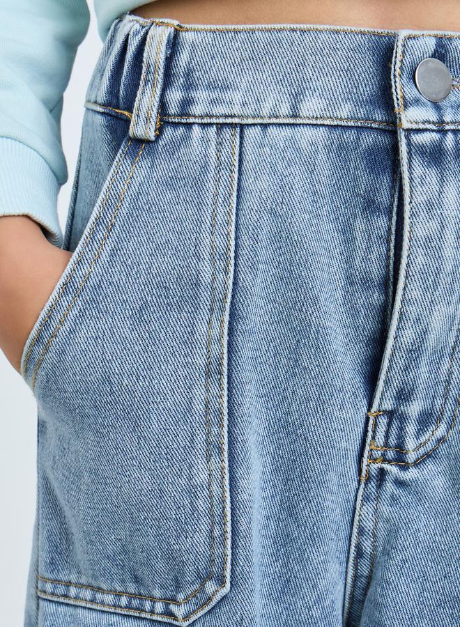 ستايلي بنطال جينز كارجو واسع - Image 3