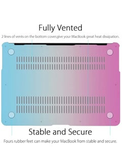 erorex Smart Rubberized Laptop Hard Shell Case Cover For MacBook Air 11" 11.6 Inch Model A1370 / A1465 - Rainbow  - Image 2