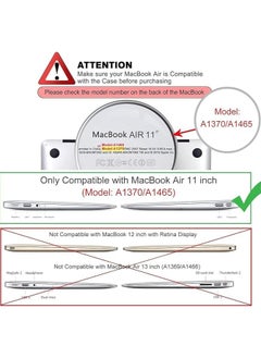 erorex Smart Rubberized Laptop Hard Shell Case Cover For MacBook Air 11" 11.6 Inch Model A1370 / A1465 - Rainbow  - Image 4