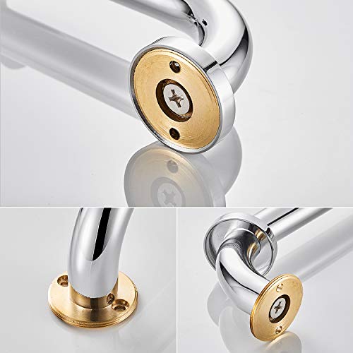 LANGPAI Shower Arms Grab bar for Bathroom Anti-Slip Safety Handrail Wall Grip Handle for Bathtub Toilet Slide Bars Brass Chrome Polished (16 INCH) - Image 5