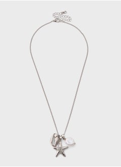 Shell Pendant  Chain Necklace  With Two Mix Pack Pendants