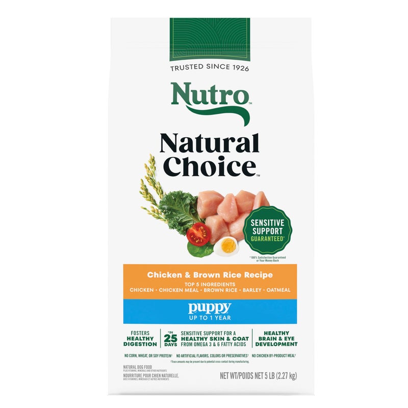 Nutro Natural Choice Puppy Food Dry, Chicken & Brown Rice Recipe, 5 lb. Bag - Image 1