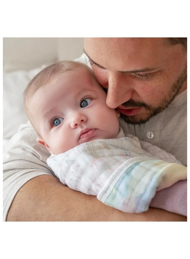 aden + anais مآزر قطن عضوي للرضع فوق السحاب 2 قطعة - Image 2