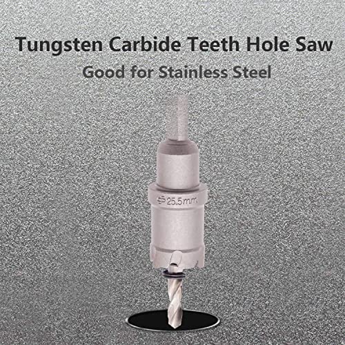 LU&MN Tungsten Carbide Teeth Hole Saw (Hole Cutter) LU&MN Heavy Duty for Stainless Steel, 1'', 25.5mm - Image 4