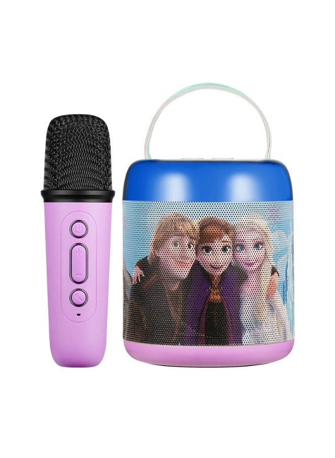 SMD Disney Frozen Cylinder Karaoke Speaker with Bluetooth Microphone | Portable karaoke speaker with Frozen theme, Bluetooth microphone, clear sound, and compact cylinder design for kids - Image 1