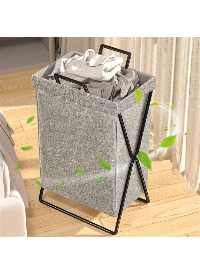HOOKOR 50L Folding Laundry Storage Basket with Handles Detachable Liner Waterproof Laundry Bag, Tall Clothes Hamper Stand Up Well for Clothes Toys  - Image 4