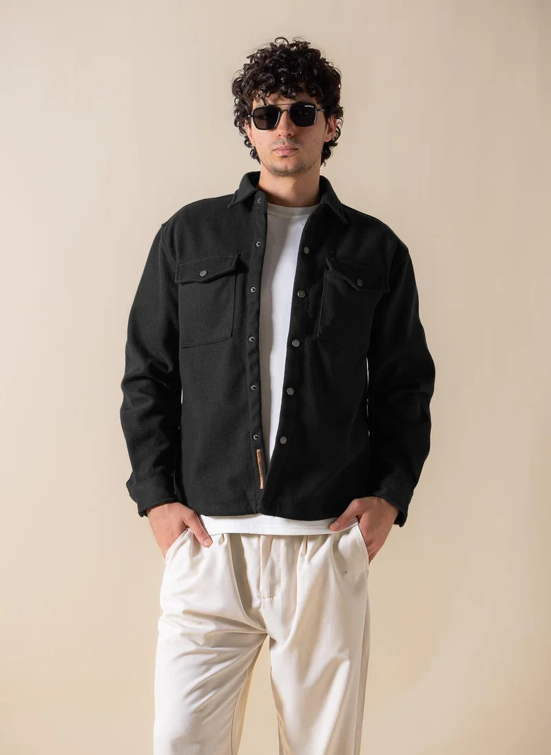 SHAPES SUEDE DETAILED OVER SHIRT