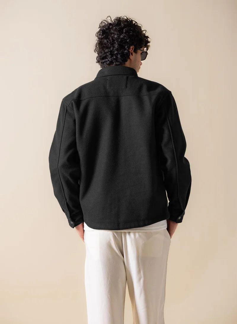 SHAPES SUEDE DETAILED OVER SHIRT