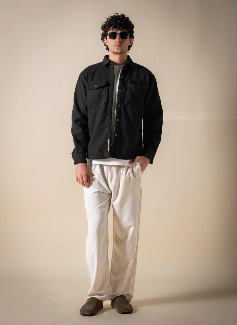 Shapes Black SUEDE DETAILED OVER SHIRT for Men | Best Price UAE