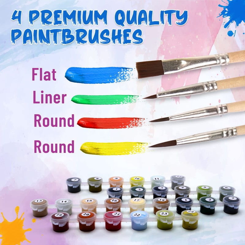 Ledgebay DIY Paint by Numbers Kit for Adults Unframed Canvas Beginner to Advanced Paint by Numbers Kit,Kits Include Acrylic Paint Set, Brushes & Tabletop Easel, (Rita Pansies 16"x20" Unframed) - Image 2