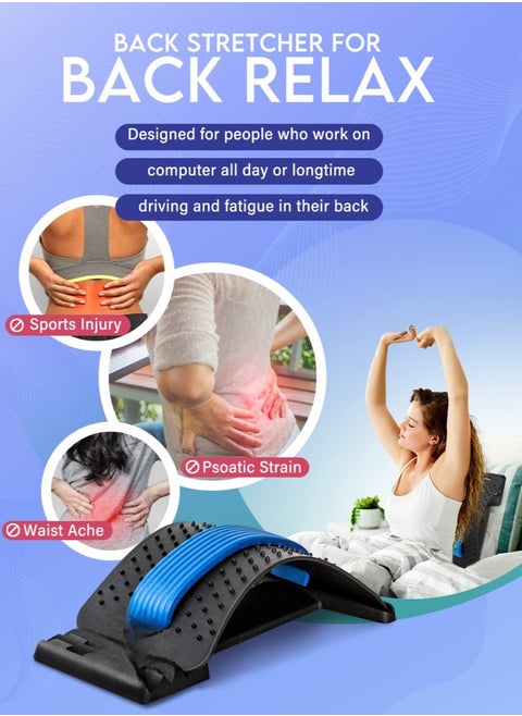 Back Cracker Back Stretcher for Lower Back Pain Relief Back Stretch Device Adjustable Multi Level Spine Stretcher for Lumbar Pain Relief Lumbar Back Stretching with Built in Sciatica