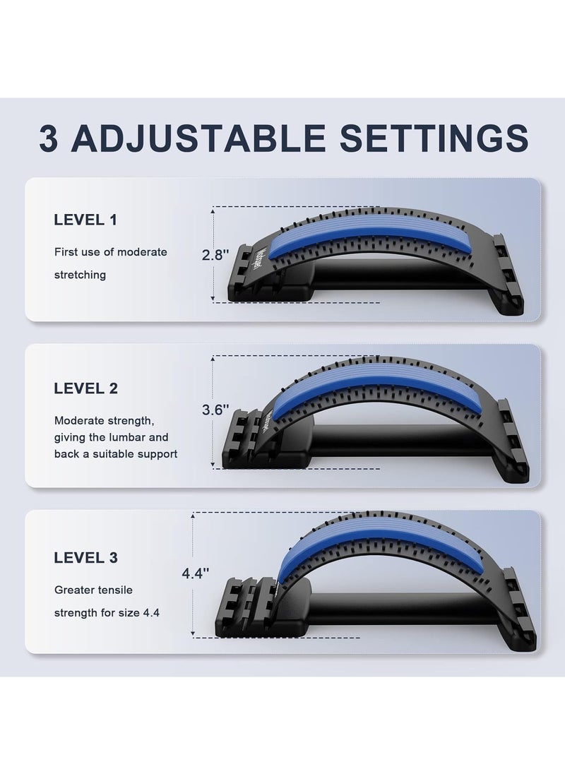 Back Cracker Back Stretcher for Lower Back Pain Relief Back Stretch Device Adjustable Multi Level Spine Stretcher for Lumbar Pain Relief Lumbar Back Stretching with Built in Sciatica